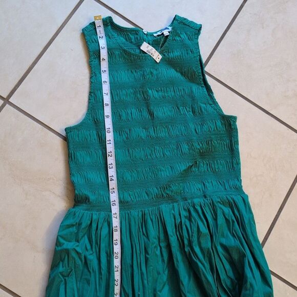 NWT Madewell Dress Melody Bubble-Hem Smocked Midi Poplin Verdant Green Size M - Picture 10 of 16